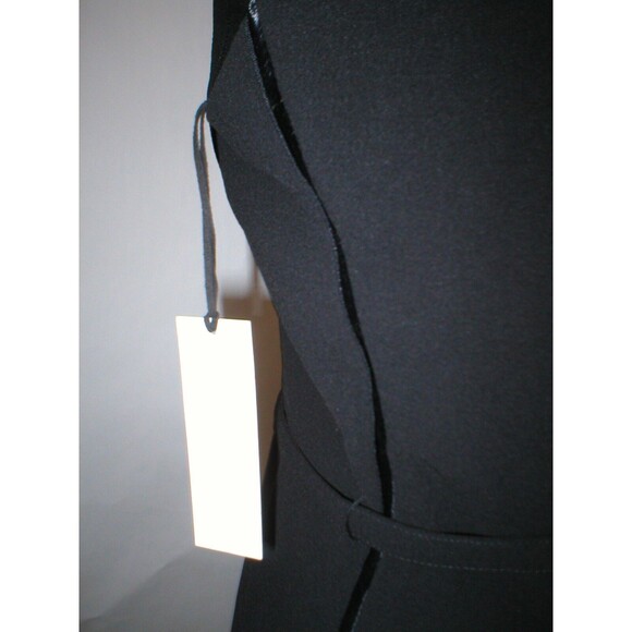 New Womens 8 NWT Belt Sleeveless Dress Black L'AGENCE Silk Blend Crepe Lined - Picture 12 of 12